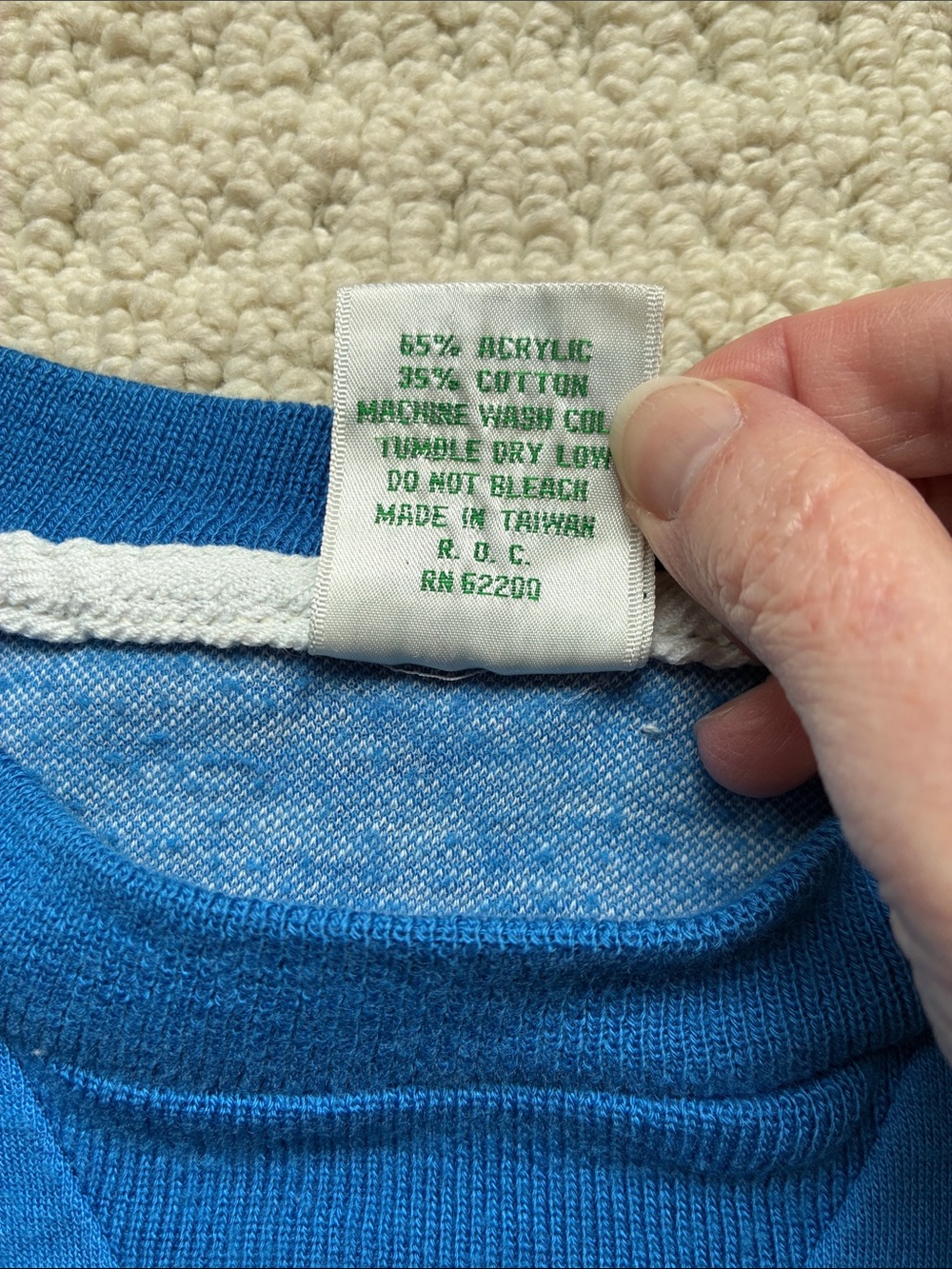 Puma Vintage 1980s Blue Color Block Crewneck Sweatshirt Size Unisex Large - Picture 8 of 12